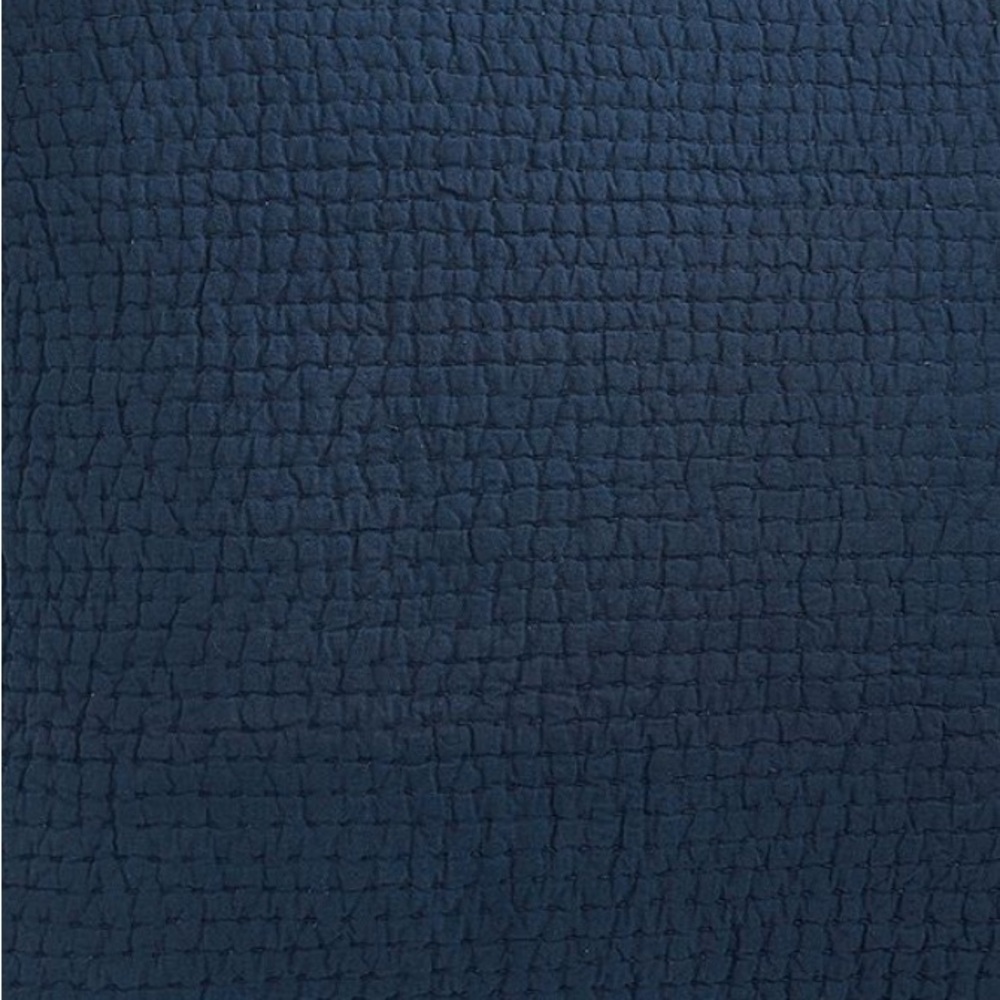 2 Pottery Barn Navy Quilted euro sham covers  with Side Ties - Picture 2 of 4
